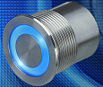 SCHURTER's stylish metal line switches are now available with blue illumination