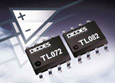 Diodes Incorporated has announced the release of 2 new industry standard dual op amps that are suited to audio and industrial applications. They are available in SO-8 packages in the industry standard pinout that allows for easy socket raiding.