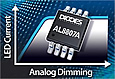 Wide analog control voltage extends LED lamp dimming range in Diodes' low EMI buck high brightness LED driver
