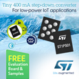 Introducing the highly efficient ST1PS01 step-down converter ideal for IoT applications from STMicroelectronics, free evaluation board and samples available from Anglia.