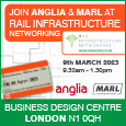 Join Anglia & Marl International at Rail Infrastructure Networking London 9th March 2023