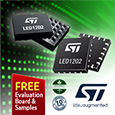The LED1202 from STMicroelectronics is a programmable 12-channel low quiescent current LED driver. The device guarantees 5 V output driving capability and has 12 low-side current generators allowing each channel to provide up to 20 mA output current